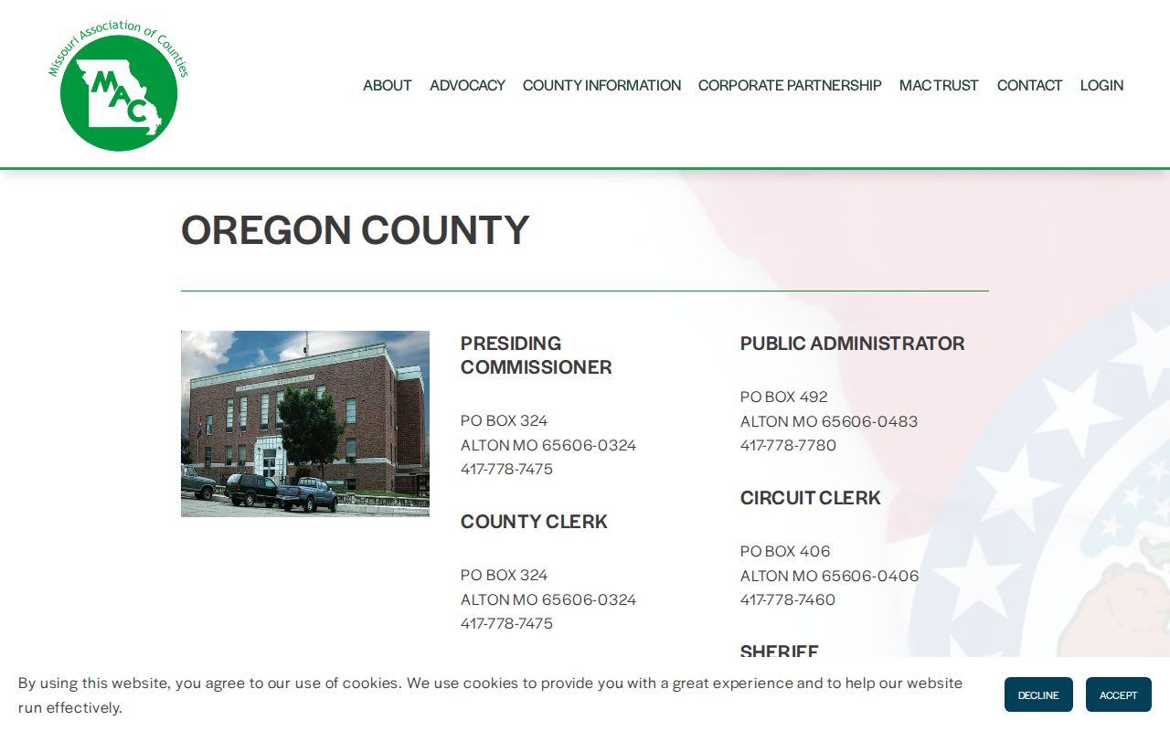 Alton court docket Oregon County office directory
